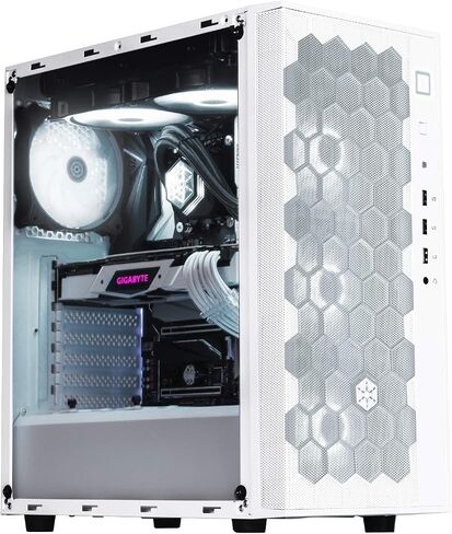 Silverstone SST-FAR1W-G - FARA R1 Tower ATX Computer Case, mesh Front Panel, Tempered Glas Side Panel, White in Saudi Arabia