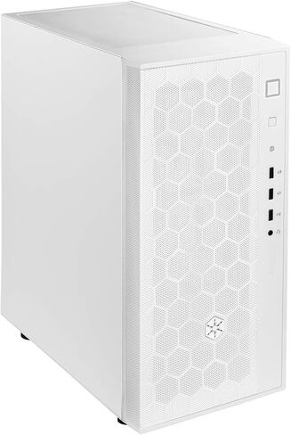 Silverstone SST-FAR1W-G - FARA R1 Tower ATX Computer Case, mesh Front Panel, Tempered Glas Side Panel, White in Saudi Arabia