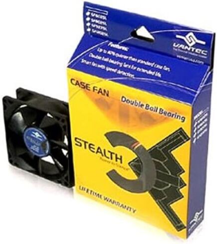 Vantec Stealth SF12025L 120x120x25mm Double Ball Bearing Silent Case Fan (Black) in Saudi Arabia