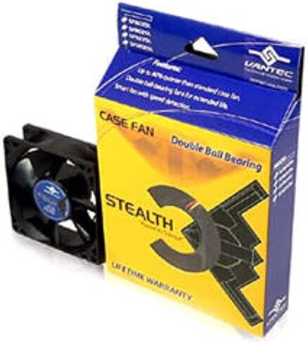 Vantec Stealth SF12025L 120x120x25mm Double Ball Bearing Silent Case Fan (Black) in Saudi Arabia