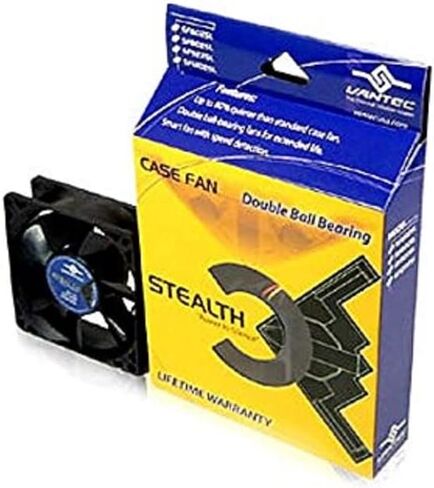 Vantec Stealth SF12025L 120x120x25mm Double Ball Bearing Silent Case Fan (Black) in Saudi Arabia