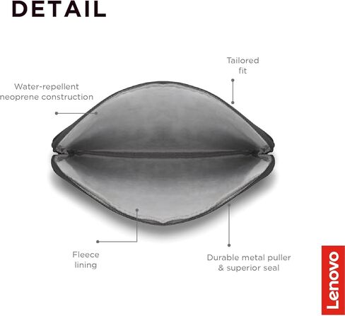 حافظة كمبيوتر محمول أساسية من لينوفو مقاس 11 بوصة للكمبيوتر المحمول/الكمبيوتر اللوحي متوافقة مع مادة النيوبرين MacBook Air/Pro - بطانة من الصوف الناعم - فتحة علوية بسحاب - أسود in Kuwait