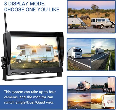 ZEROXCLUB 1080P Wireless Backup Camera System for RV Trailer Truck Camper,10 Inch DVR Monitor w/Recording IR Night Vision Digital Wireless Rear View Camera Adapter for Furrion Pre-Wired RVs,BW101SL in Kuwait