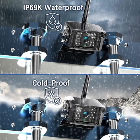 ZEROXCLUB 1080P Wireless Backup Camera System for RV Trailer Truck Camper,10 Inch DVR Monitor w/Recording IR Night Vision Digital Wireless Rear View Camera Adapter for Furrion Pre-Wired RVs,BW101SL in Kuwait