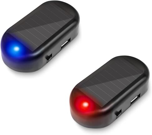 ضوء منبه للسيارة يعمل بالطاقة الشمسية، منبه تحذيري مضاد للسرقة، ضوء أمان وامض LED مع منفذ USB جديد، أحمر × 2 in Kuwait