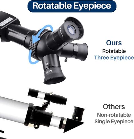 لاكوار تلسكوب للبالغين والمبتدئين في علم الفلك، تلسكوب للاطفال من سن 8 الى 12 سنة - تلسكوب محمول للسفر مع حقيبة حمل ومحول جوال وجهاز تحكم عن بعد للكاميرا - فتحة 70 ملم - K015 in Kuwait
