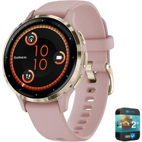 Garmin 010-02785-04 Venu 3S Health Fitness GPS Smartwatch Gold Steel Bezel with Ivory Case 41mm Bundle with 2 YR CPS Enhanced Protection Pack