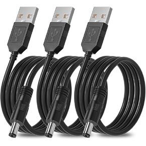 SIOCEN 3-حزمة 4ft USB 2.0 نوع ذكر إلى تيار مستمر 5.5 × 2.1 مللي متر تيار مستمر 5 فولت كابل موصل قابس الطاقة USB إلى 5 فولت كابل الطاقة USB إلى تيار مستمر سلك شاحن الطاقة in Saudi Arabia