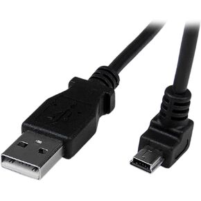 StarTech.com Down Angle Mini USB Cable - 2m - Black - USB A to Mini USB B - USB to Mini USB Cable - Mini USB Charger - USB A to Mini B (USBAMB2MD) in Kuwait