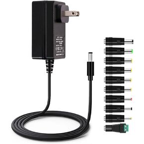 12V 3A Power Supply Adapter AC 100-240V to DC 12 Volt 3 Amp Wall Adapter 36W Transformer with 10 DC Conversion Plug for 2.5A 2A 1.5A 1A 3000mA 2500mA 2000mA 1000mA Power Cord in Saudi Arabia