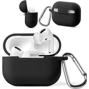 Blaspins Airpods Pro 2nd/1st Generation Case Cover with Keychain 2022/2019, Soft Silicone Skin Cover Full Protective Shock-Absorbing Case Carabiner for New Airpods Pro Case [Front LED Visible] - Pink