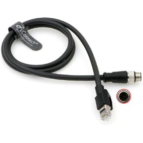 M12 A-Code to RJ45 Industrial Ethernet Cable M12 8 Pin A Code Male to RJ45 High Flexible Shielded Cable for Cognex Industrial Camera 5M