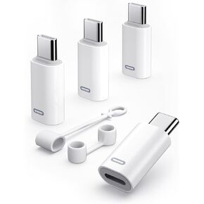 محول إضاءة أنثى إلى USB C ذكر لهاتف iPhone 15 Series 4Pack، محول إضاءة أبيض إلى USB C لهاتف iPhone 15/15 Sumsung، المزيد من أجهزة USB C - يدعم الشحن السريع ومزامنة البيانات، وليس OTG/أبيض/4 عبوات in Kuwait