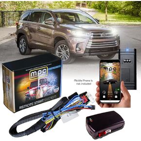 مشغل عن بعد MPC Plug N Play لسيارة Toyota Highlander 2014-2019 |ادفع للبدء| |غاز| مع حزام T - (2) جهاز تحكم عن بعد صغير للغاية وممتد بزر واحد - يصل إلى 1,500 قدم in Saudi Arabia