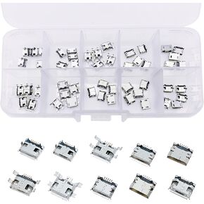 Teansic 82 Pcs 14 Styles Micro USB 3.0 Type A Male Female Plug Connector Assortment Set DIY Jack Socket Connector USB Connector for Mobile Phone and Other Product Repair Part in Saudi Arabia