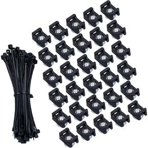 Lunpliran Magnetic Zip Tie Mount Multipurpose Magnetic Cable Holder Ties Magnets Wire Management (180, Black) in Kuwait