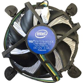 مبرد وحدة المعالجة المركزية انتل E97379-003 كور i3/i5/i7 بمقبس 1150/1155/1156 بـ4 دبابيس مع مشتت حراري الومنيوم ومروحة 3.5 انش للكمبيوتر المكتبي in Saudi Arabia