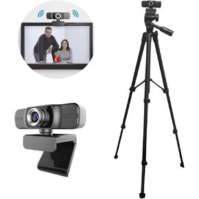كاميرا ويب NUNET 1080p USB مع. كاميرا ترايبود متدفقة للكمبيوتر الشخصي ث. متوافق مع الميكروفون. حامل يعمل بنظام التشغيل Windows Android وMac مقاس 18-60 بوصة مع مقبض رأس دائري لتكبير/تصغير المؤتمرات عبر مكالمات الفيديو المباشرة in Kuwait