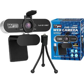 Vidpro CM-HD 1080P Full HD Webcam with Built-in Microphone and Mini Tripod - Plug and Play 85-Degree FOV USB Webcam with Noise Canceling Filter Perfect for Video Calls Meetings Live Streaming Gaming in Saudi Arabia