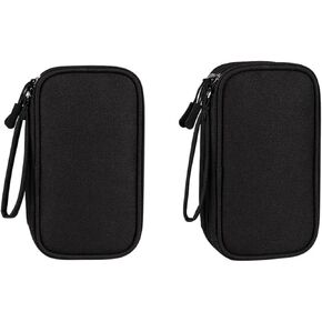 Electronic Organizer, Travel Cable Organizer Bag Pouch Electronic Accessories Carry Case Portable Waterproof Double Layers All-in-One Storage Bag for Cable, Cord, Charger, Phone, Earphone Black in Saudi Arabia