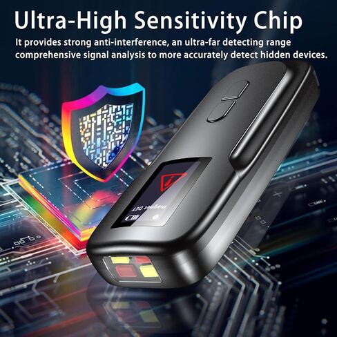 أجهزة كشف الكاميرا الخفية ONE-MI، ماسح ضوئي للمراقبة المحمول مع تنبيهات في الوقت الحقيقي، حساسية قابلة للتعديل، كشف معزز للعدسات، كشف المجال المغناطيسي، استخدام في الأماكن المغلقة، رمادي فضي in Kuwait