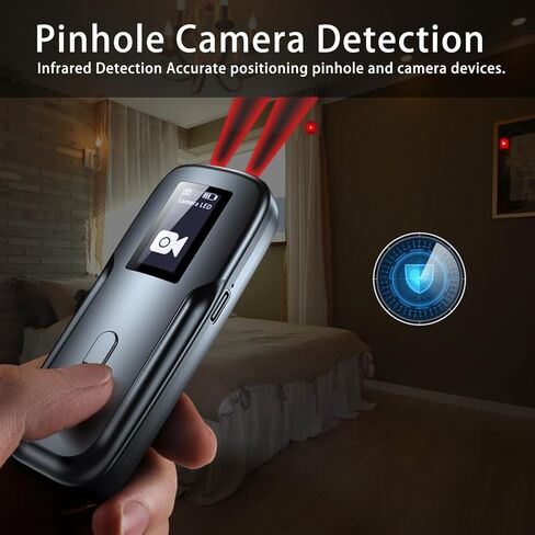 أجهزة كشف الكاميرا الخفية ONE-MI، ماسح ضوئي للمراقبة المحمول مع تنبيهات في الوقت الحقيقي، حساسية قابلة للتعديل، كشف معزز للعدسات، كشف المجال المغناطيسي، استخدام في الأماكن المغلقة، رمادي فضي in Kuwait