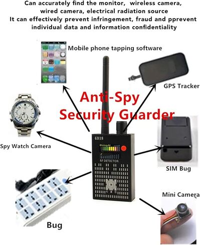 كاشفات الكاميرا G318، كاشف جهاز الاستماع للترددات اللاسلكية مع شاشة LED، جهاز تعقب GPS للسيارة، عمر بطارية طويل، ماسح ضوئي محمول للترددات اللاسلكية لمنزل الفندق in Kuwait