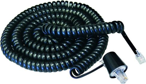 جهاز فك تشابك سلك ملف الهاتف Softalk Twisstop للهواتف المكتبية الأرضية، سلك هاتف ملفوف بطول 25 قدمًا، مرفق هاتف يدور 360 درجة للهواتف، رمادي، 3215 in Kuwait