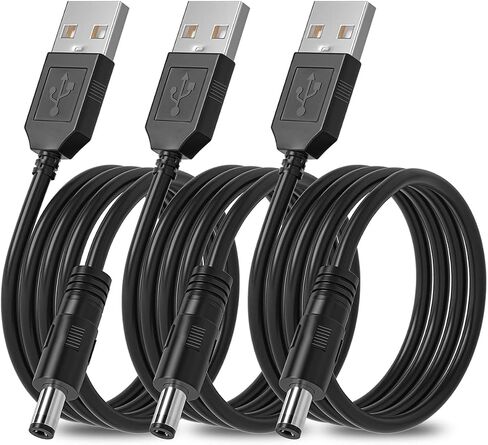 SIOCEN 3-Pack 4ft USB 2.0 A Type Male to DC 5.5 x 2.1mm DC 5V Power Plug Connector Cable USB to 5v Power Cable USB to DC Power Charger Cord in Saudi Arabia