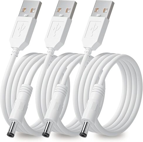 SIOCEN 3-حزمة 4ft USB 2.0 نوع ذكر إلى تيار مستمر 5.5 × 2.1 مللي متر تيار مستمر 5 فولت كابل موصل قابس الطاقة USB إلى 5 فولت كابل الطاقة USB إلى تيار مستمر سلك شاحن الطاقة in Saudi Arabia