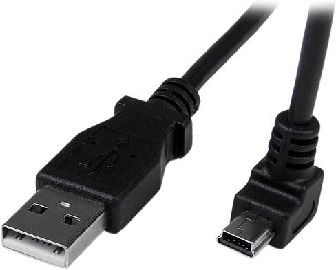 StarTech.com كابل USB صغير بزاوية أسفل - 2 متر - أسود - USB A إلى Mini USB B - كابل USB إلى Mini USB - شاحن USB صغير - USB A إلى Mini B (USBAMB2MD) in Saudi Arabia