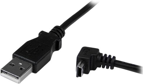 StarTech.com كابل USB صغير بزاوية أسفل - 2 متر - أسود - USB A إلى Mini USB B - كابل USB إلى Mini USB - شاحن USB صغير - USB A إلى Mini B (USBAMB2MD) in Saudi Arabia