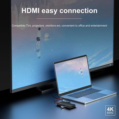 محول USB C Hub Ethernet، محول ANNNWZZD 7 في 1 USB C PD Ethernet Hub مع 3 منافذ إخراج USB 3.0 وUSB-C in Kuwait