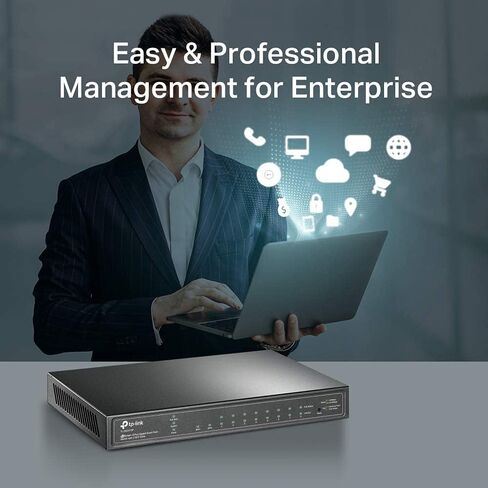 محول TP-Link 8 PRT d/bit + فتحتين SFP (مجدد معتمد). in Kuwait