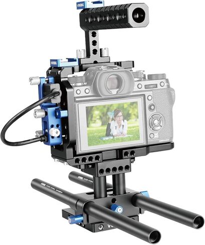 Voking سبائك الألومنيوم VK-XT2B متابعة التركيز كاميرا فيديو صناعة الأفلام قفص عدة ل Fujifilm X-T2 in Kuwait