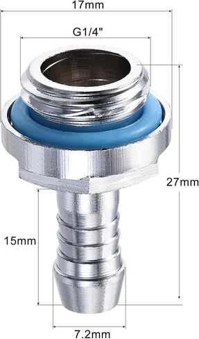 uxcell Brass Hose Fitting G1/4 Thread with OD 4mm Nozzle for PC Water Cooling System 6pcs in Kuwait