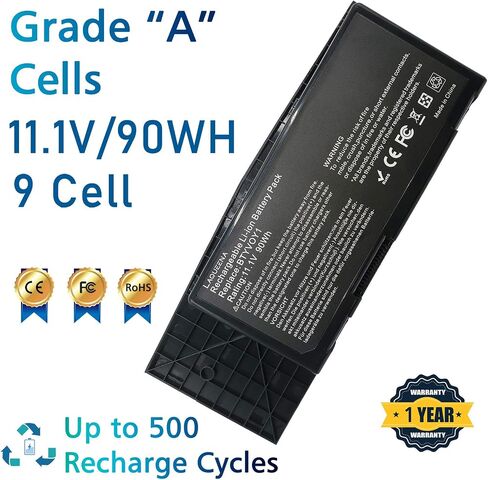 LAQUEENA BTYVOY1 Laptop Replacement Battery for Alienware M17x R3 R4 Series 7XC9N C0C5M 0C0C5M 318-0397 05WP5W 5WP5W 11.1V 90WH/8100MAH 9-Cell in Saudi Arabia
