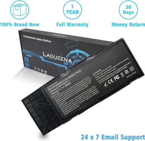 LAQUEENA BTYVOY1 Laptop Replacement Battery for Alienware M17x R3 R4 Series 7XC9N C0C5M 0C0C5M 318-0397 05WP5W 5WP5W 11.1V 90WH/8100MAH 9-Cell in Saudi Arabia