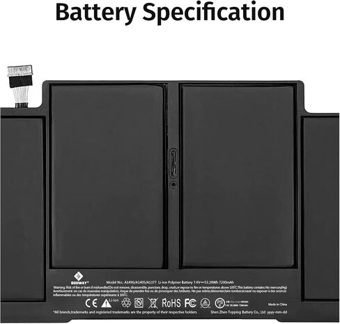 بطارية كمبيوتر محمول Egoway A1466 A1369 لجهاز MacBook Air 13 بوصة (أواخر 2010، منتصف 2011/2012/2013، أوائل 2014/2015، 2017)، تناسب A1405 A1377 A1496 in Saudi Arabia