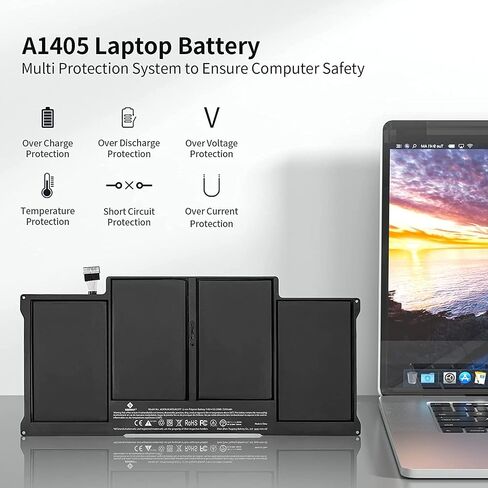 بطارية كمبيوتر محمول Egoway A1466 A1369 لجهاز MacBook Air 13 بوصة (أواخر 2010، منتصف 2011/2012/2013، أوائل 2014/2015، 2017)، تناسب A1405 A1377 A1496 in Saudi Arabia