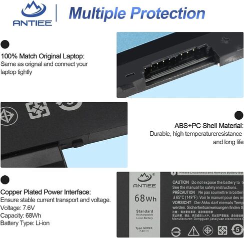 ANTIEE 68Wh GJKNX Laptop Battery Replacement for Dell Latitude 5480 5580 5280 5288 5290 5488 5490 5491 5495 5590 5591 E5480 E5580 E5590 E5490 Precision 15 3520 3530 GD1JP DY9NT 0DY9NT 5YHR4 451-BBZG in Saudi Arabia