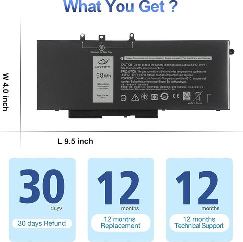 ANTIEE 68Wh GJKNX Laptop Battery Replacement for Dell Latitude 5480 5580 5280 5288 5290 5488 5490 5491 5495 5590 5591 E5480 E5580 E5590 E5490 Precision 15 3520 3530 GD1JP DY9NT 0DY9NT 5YHR4 451-BBZG in Saudi Arabia