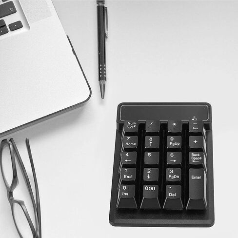 لوحة مفاتيح رقمية بلوتوث من Bewinner، 19 مفتاحًا مقاومة للماء، اتصال 10 أمتار، 10 مليون نقرة، لوحة أرقام بلوتوث، حجم صغير ولوحة مفاتيح رقمية خفيفة الوزن in Kuwait