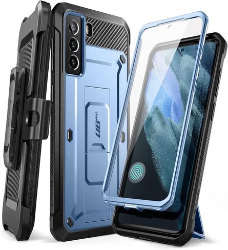 حافظة سلسلة SUPCASE Unicorn Beetle Pro مصممة لهاتف Samsung Galaxy S21 FE (إصدار 2022)، حافظة متينة بطبقة مزدوجة لكامل الجسم وحافظة بمسند مع واقي شاشة مدمج (رودي) in Saudi Arabia