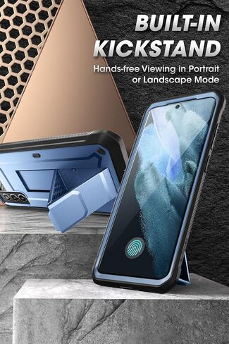 حافظة سلسلة SUPCASE Unicorn Beetle Pro مصممة لهاتف Samsung Galaxy S21 FE (إصدار 2022)، حافظة متينة بطبقة مزدوجة لكامل الجسم وحافظة بمسند مع واقي شاشة مدمج (رودي) in Saudi Arabia