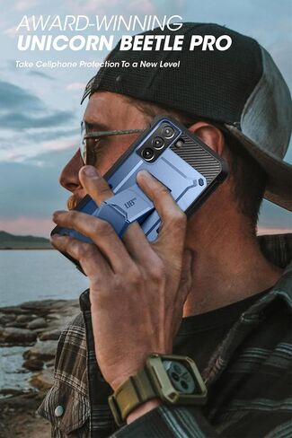 حافظة سلسلة SUPCASE Unicorn Beetle Pro مصممة لهاتف Samsung Galaxy S21 FE (إصدار 2022)، حافظة متينة بطبقة مزدوجة لكامل الجسم وحافظة بمسند مع واقي شاشة مدمج (رودي) in Saudi Arabia