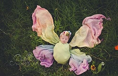 RUZHILING Newborn Photography Rainbow Wraps Baby Photo Stretch Wrap Props Infant Blanket Swaddle Girl Boy (Multicolor) in Saudi Arabia