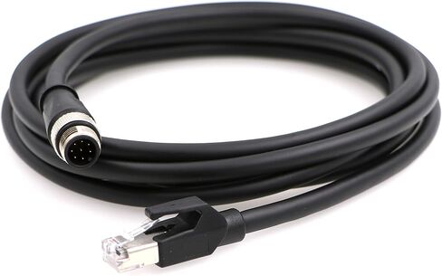 كابل AConnect M12-A-Code-RJ45-Ethernet لـ Cognex DM300 M12 8-Pin A-Code ذكر إلى RJ45 للكاميرا الصناعية 3.3 قدم/1 متر in Kuwait