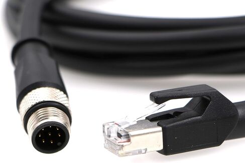 كابل AConnect M12-A-Code-RJ45-Ethernet لـ Cognex DM300 M12 8-Pin A-Code ذكر إلى RJ45 للكاميرا الصناعية 3.3 قدم/1 متر in Kuwait