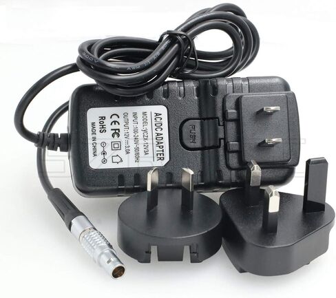 محول طاقة SZRMCC مستقيم 0B 2 دبوس ذكر AC DC مع مقابس الولايات المتحدة والمملكة المتحدة والاتحاد الأوروبي والاتحاد الأفريقي لـ Teradek Bolt SmallHD 503 703 Hollyland Cosmo 600 (مستقيم 2 دبوس) in Saudi Arabia